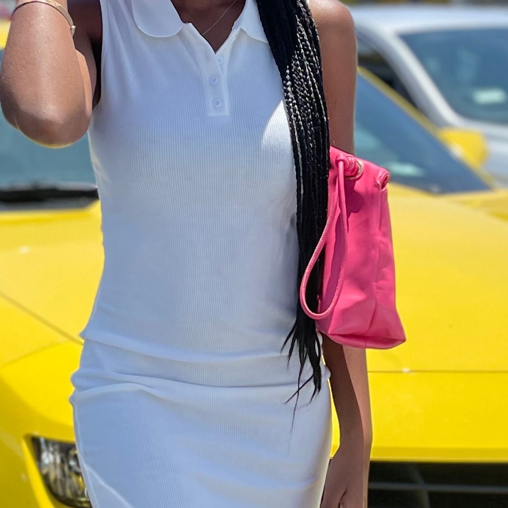 White Ribbed Dress - Picture 3 of 3